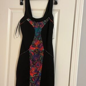 Kardashian Kollection Black and Pink Bodycon Mini Dress